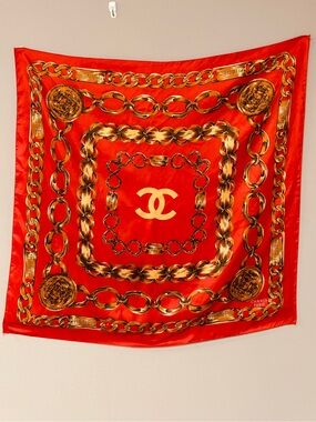 CHANEL | Accessories | Vintage Y2k Silk Chanel Floral Scarf | Poshmark